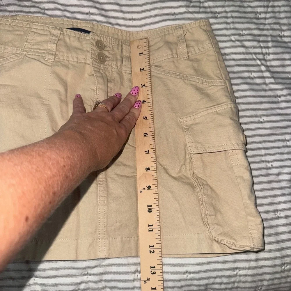 Brandy Melville Khaki Cargo Mini Skirt Tan Utility Y2K Low Rise‎ Streetwear